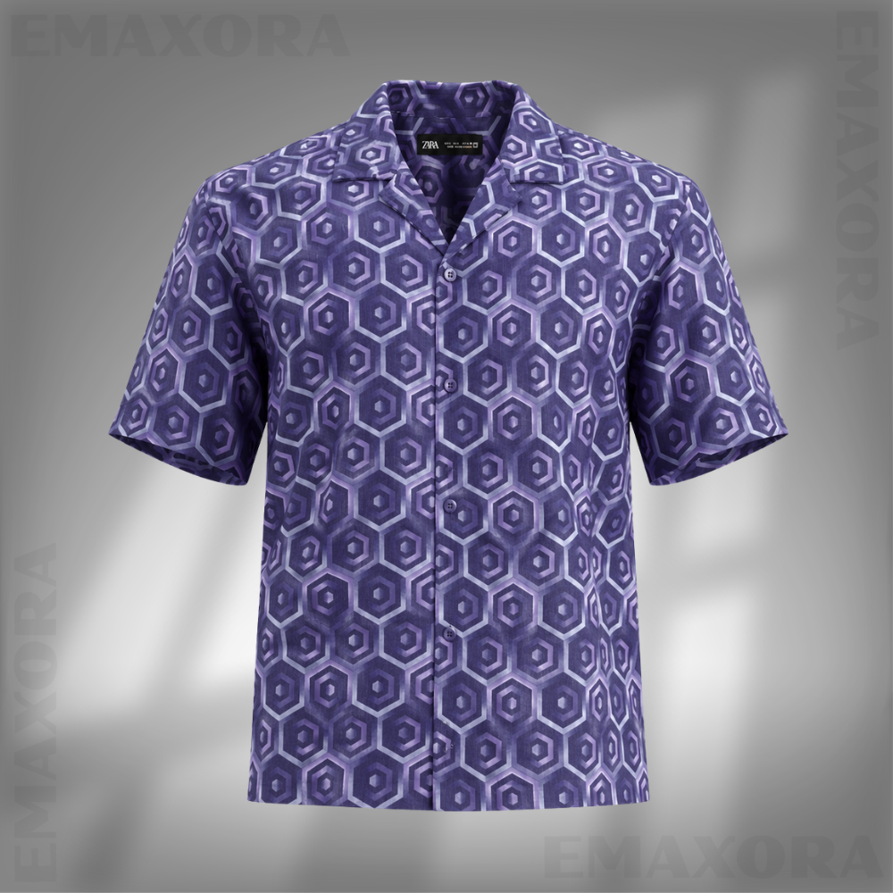 35104 ZARA (Blue Hexagonal print) - Image 1