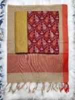 Aarong Slab Cotton Screen Print (Maroon)